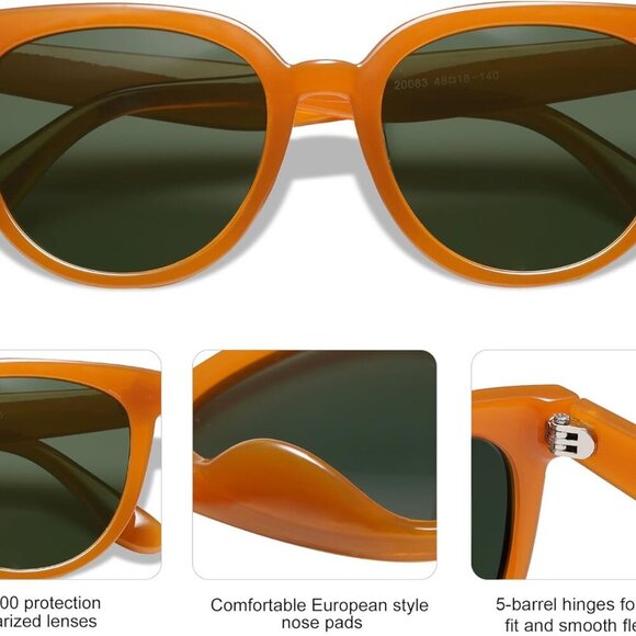 Women’s Cat Eye Sunglasses Polarized UV Protection Fashion Sunnies - Picture 4 of 5